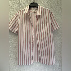 Bonobos Standard Fit XL Long Striped Button Down White Pink